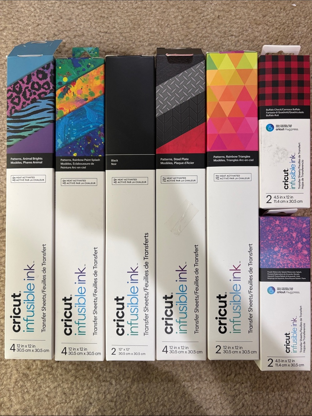 Cricut Infusible Ink Sheets - Black, Multicolor, Patterned pack and more